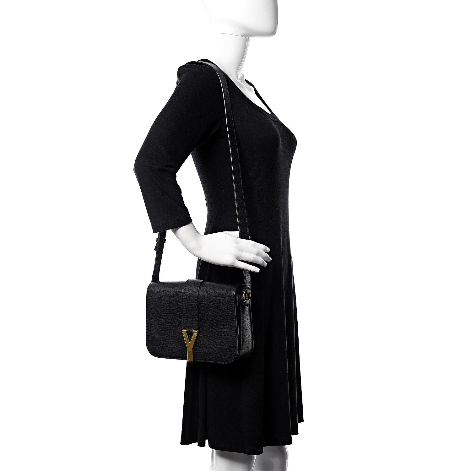 Saint Laurent Calfskin Classic Y Satchel Black 2 of 13