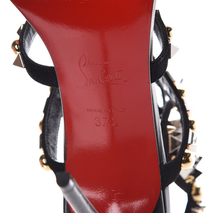 Christian Louboutin Shiny Nappa Studded Kaleikita 100 Sandals 37.5 Black 6 of 8