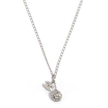 Chanel Crystal Ball CC Necklace Silver 1 of 6