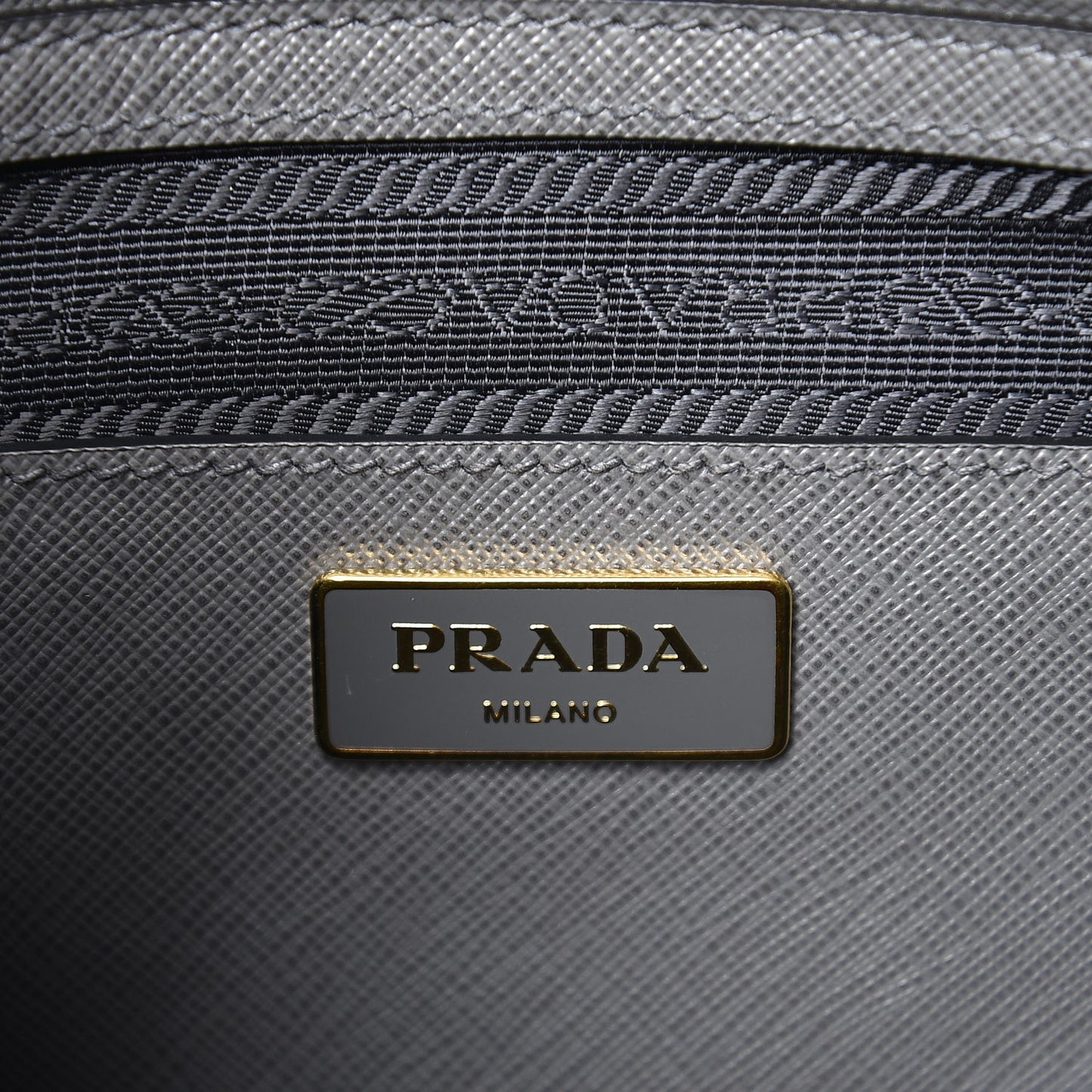Saffiano Lux Medium Bi-Color Tote Nero Black Marmo