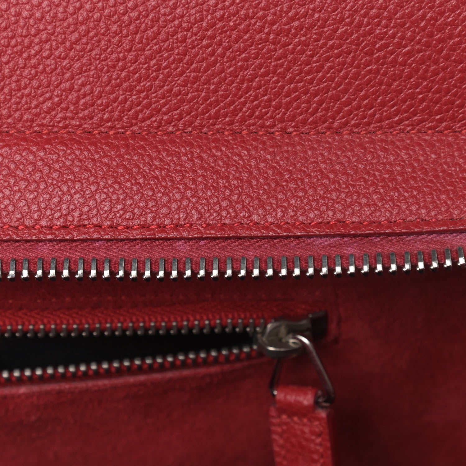 Saint Laurent Grained Calfskin Small Cabas Rive Gauche Red 15 of 21