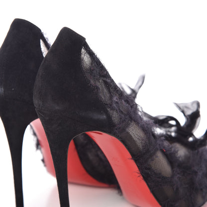 Christian Louboutin Organza Suede Toufrou 100 Pump 36.5 Black 8 of 10
