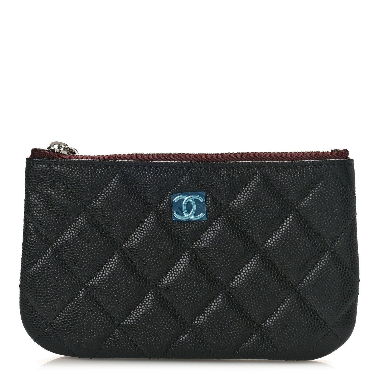 Caviar Quilted Small Cosmetic Case Black