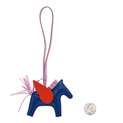 Hermes Milo Lambskin Grigri Rodeo Pegase Horse Bag Charm PM Bleu France Mauve Sylvestre Capucine 2 of 5