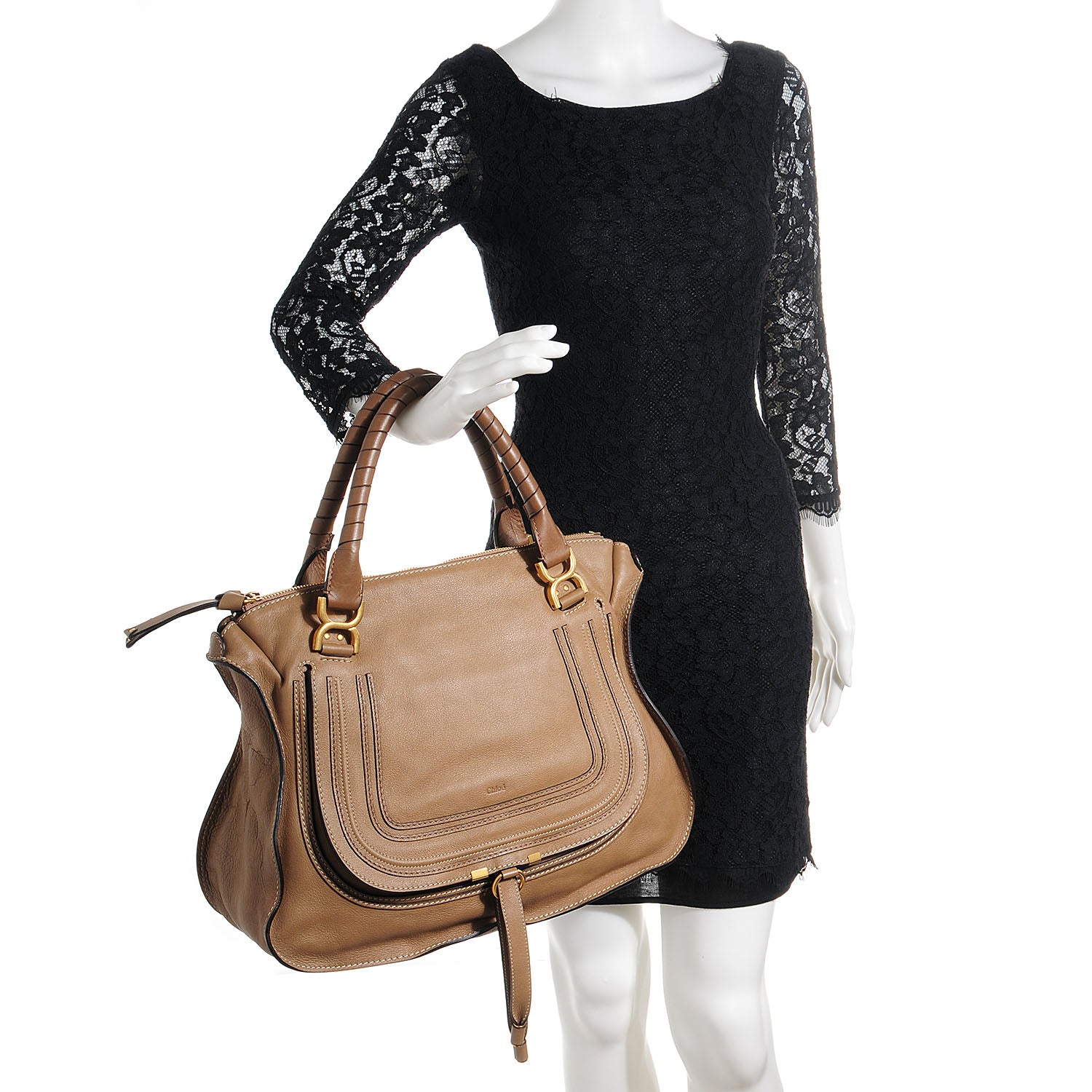 Chloe Calfskin Large Marcie Satchel Nut 2 of 13