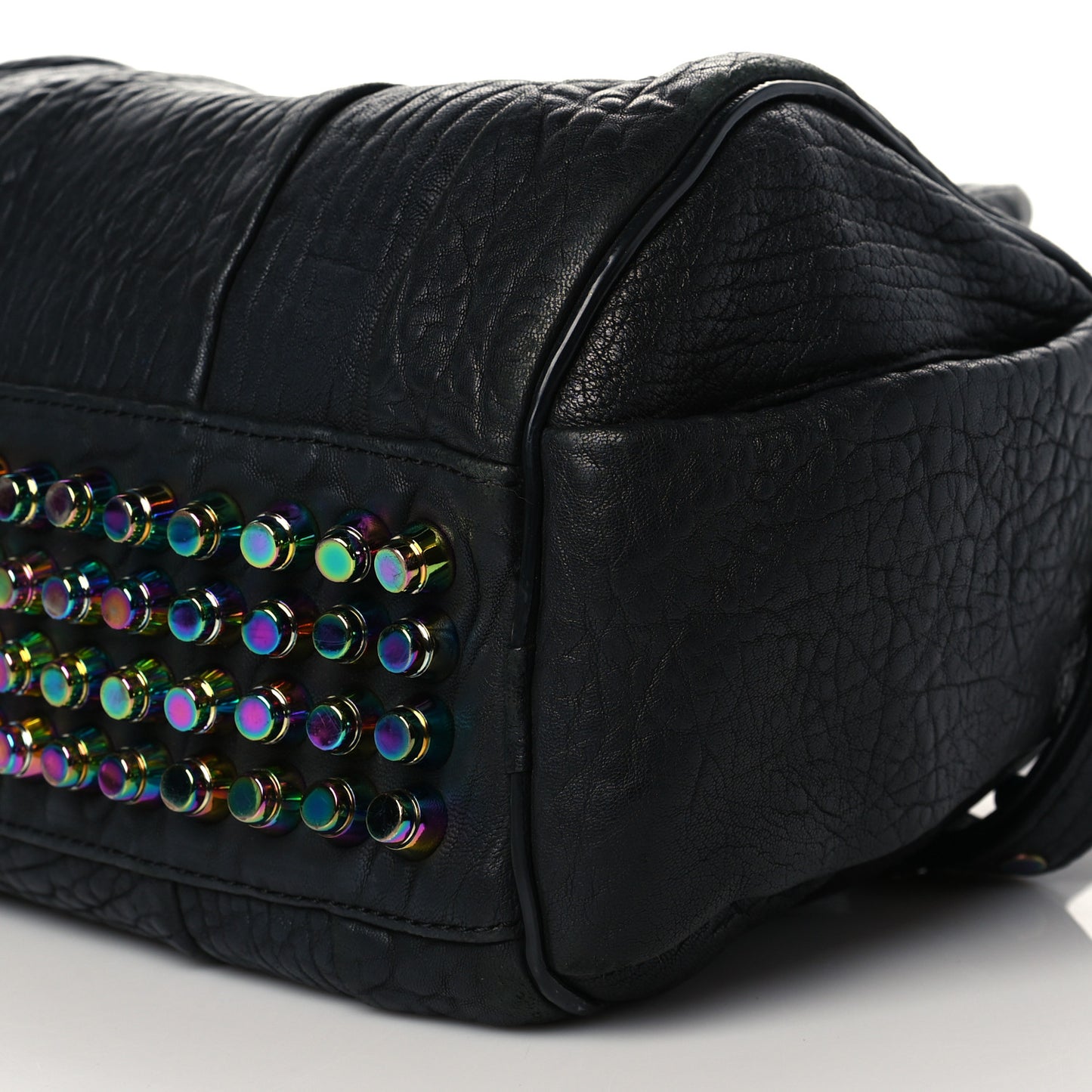 Pebbled Lambskin Rockie Black Iridescent Hardware
