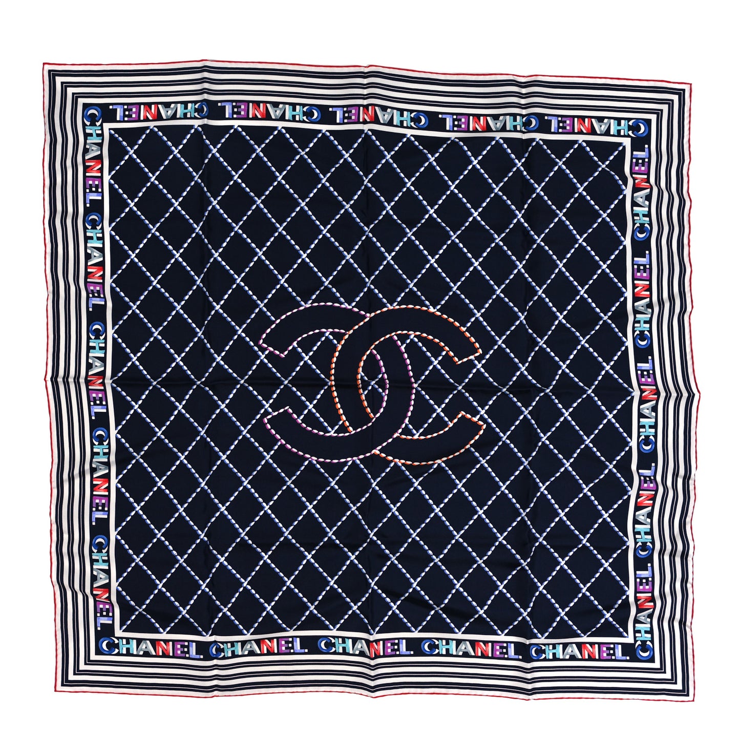 Silk CC Logo Square Scarf Multicolor