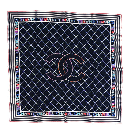 Chanel Silk CC Logo Square Scarf Multicolor 1 of 3