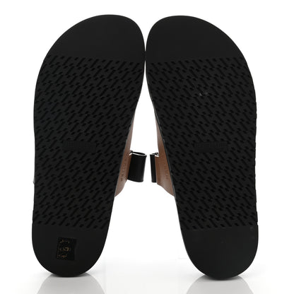 Hermes Calfskin Mens Chypre Sandals 44 Naturel Safari Black 5 of 8
