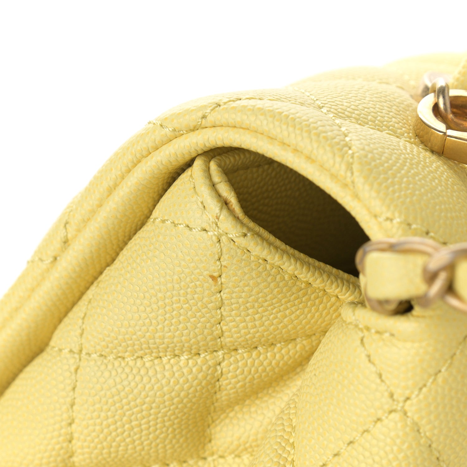 Chanel Caviar Quilted Small Coco Handle Flap Yellow 9 of 9