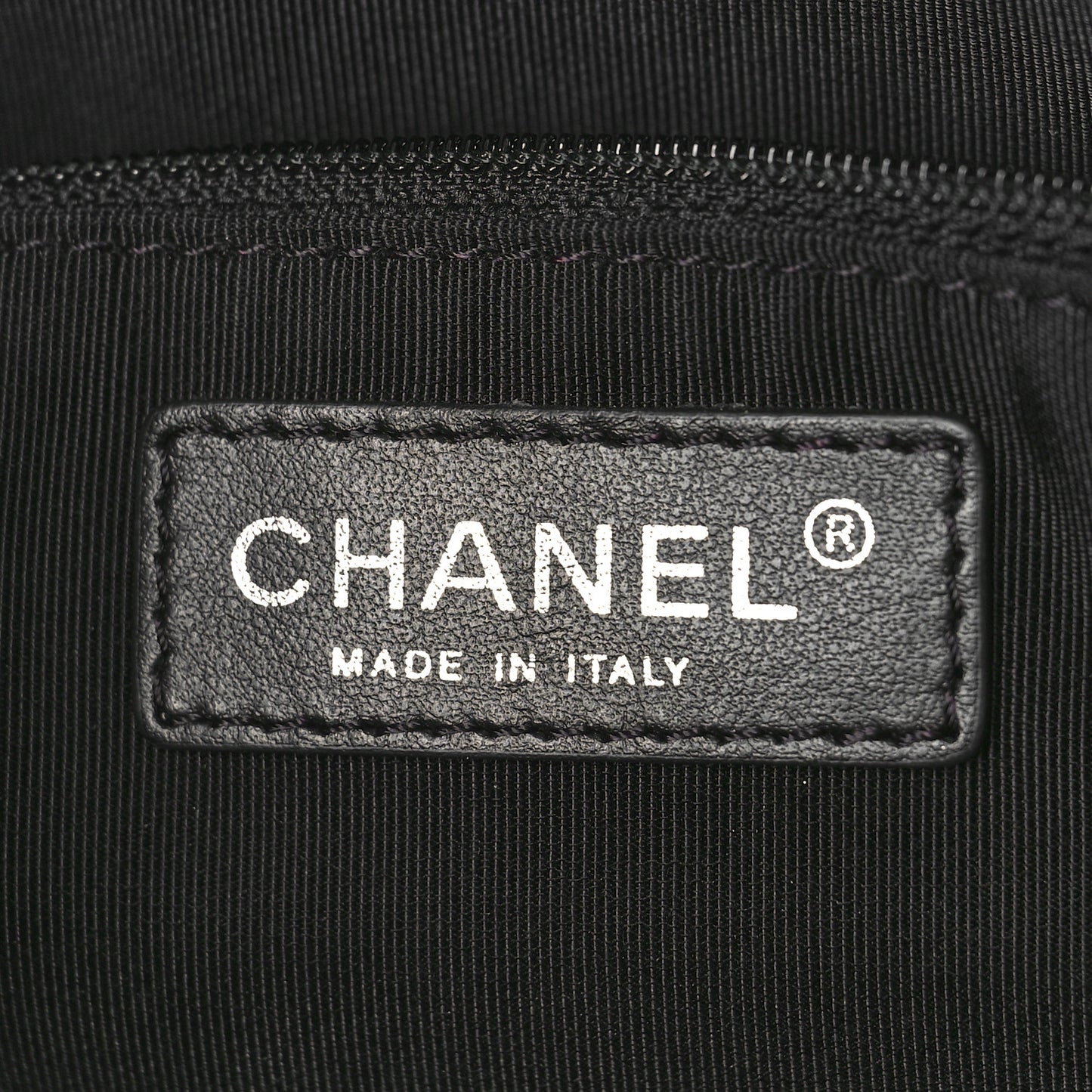 Grained Calfskin Quilted Large Casual Pocket Bowling Bag Black