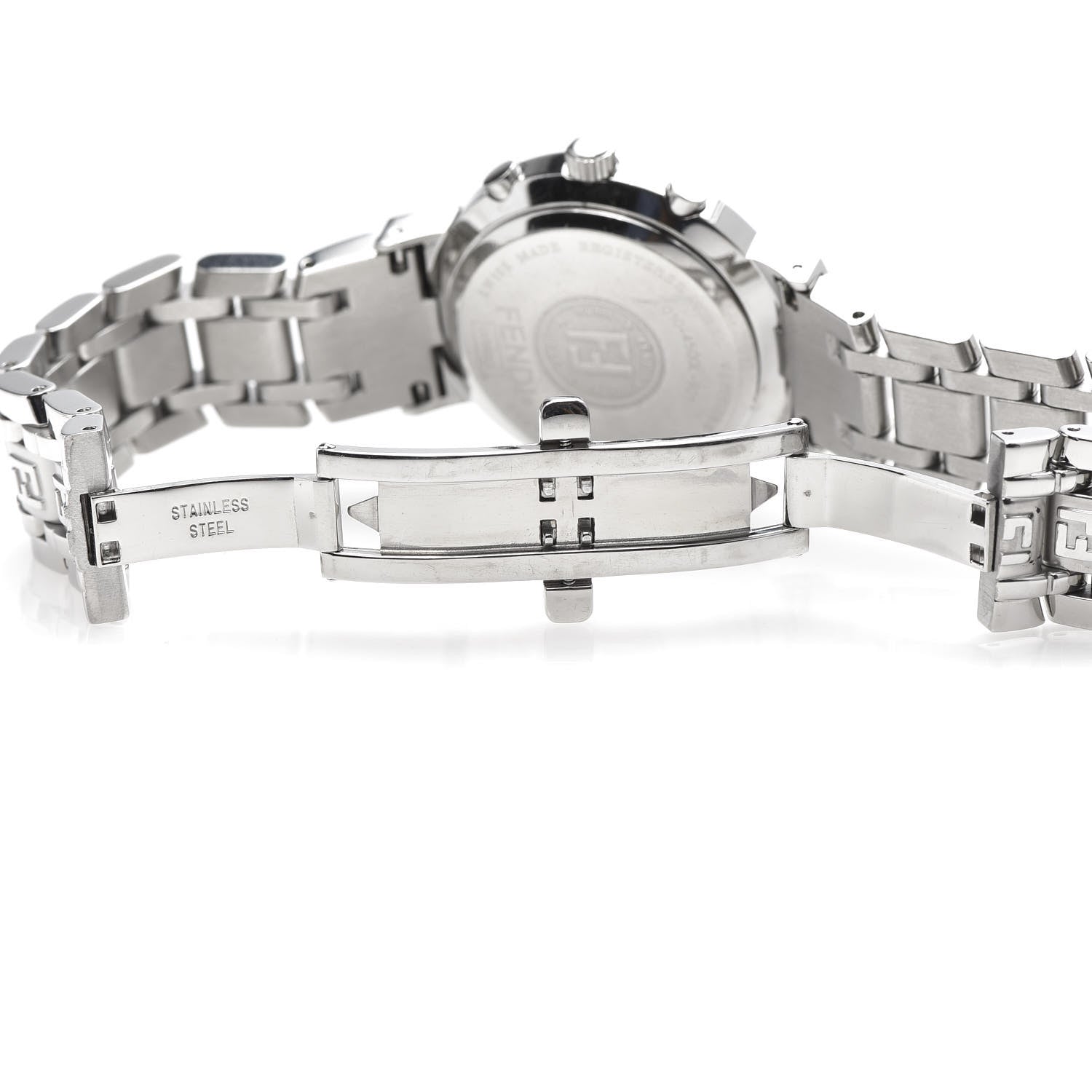 Fendi Stainless Steel 32mm Zucca Chronograph Quartz Watch Black 5 of 6