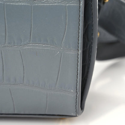 Alexander McQueen Calfskin Crocodile Embossed Box Shoulder Bag 16 Grey 14 of 20