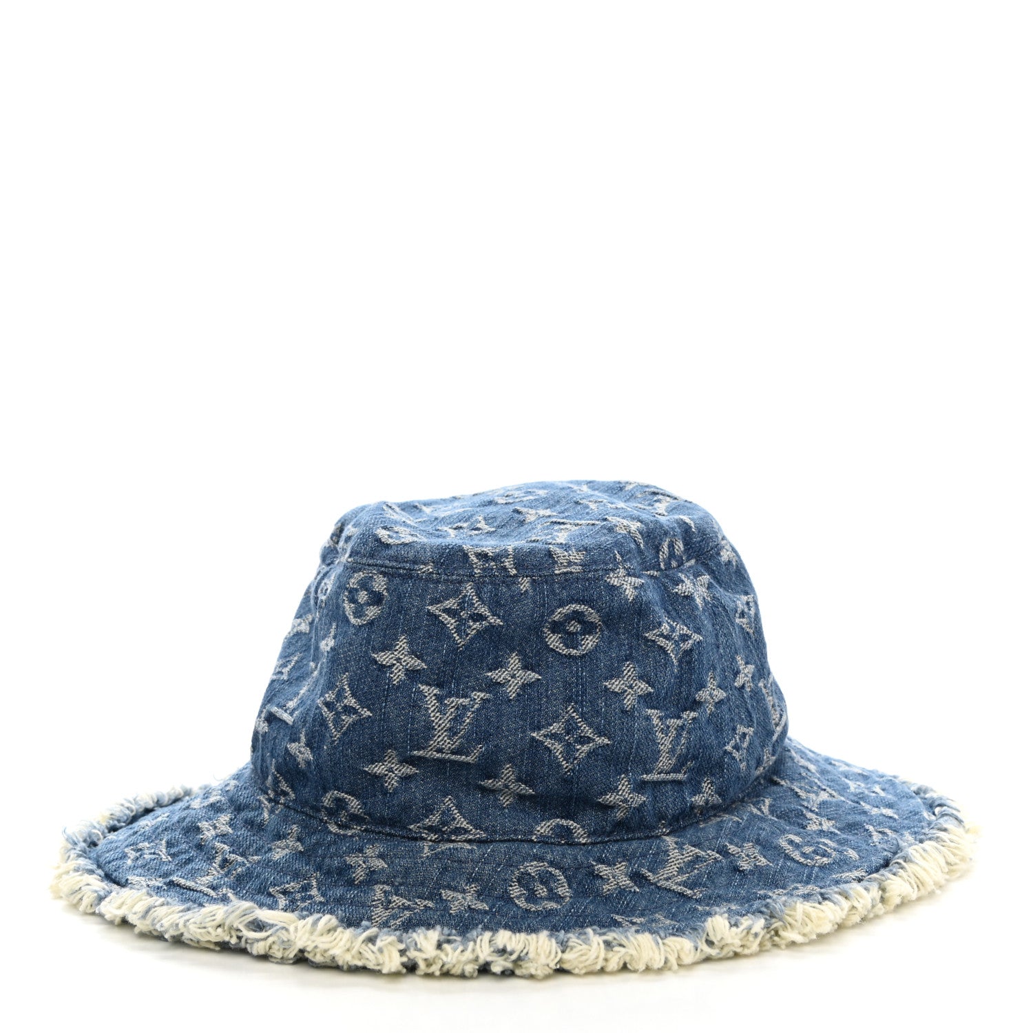 Louis Vuitton Monogram Denim Fringe Bob Bucket Hat M Blue 1 of 8