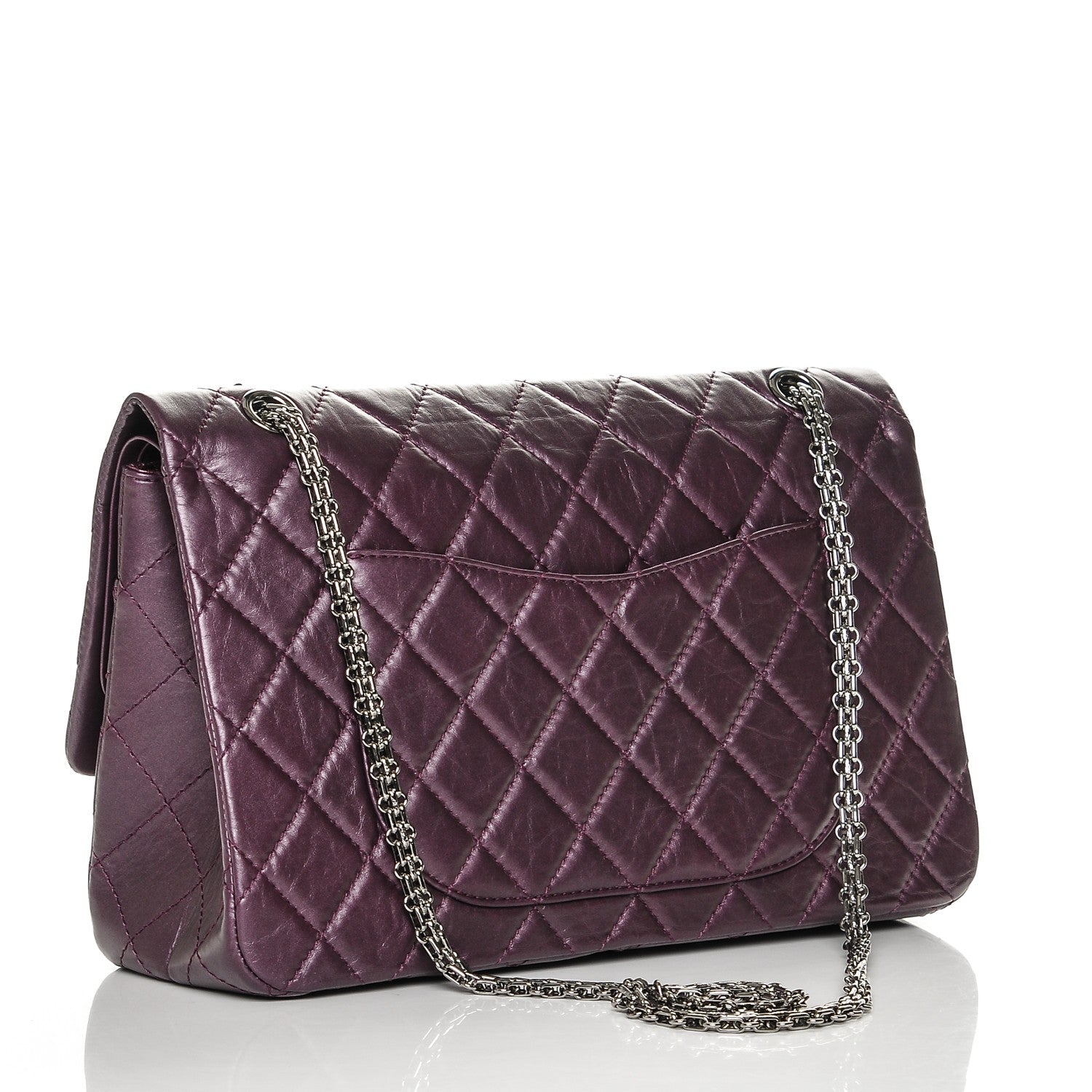 Chanel Metallic Calfskin Quilted 2.55 Reissue 227 Flap Plum 3 of 7