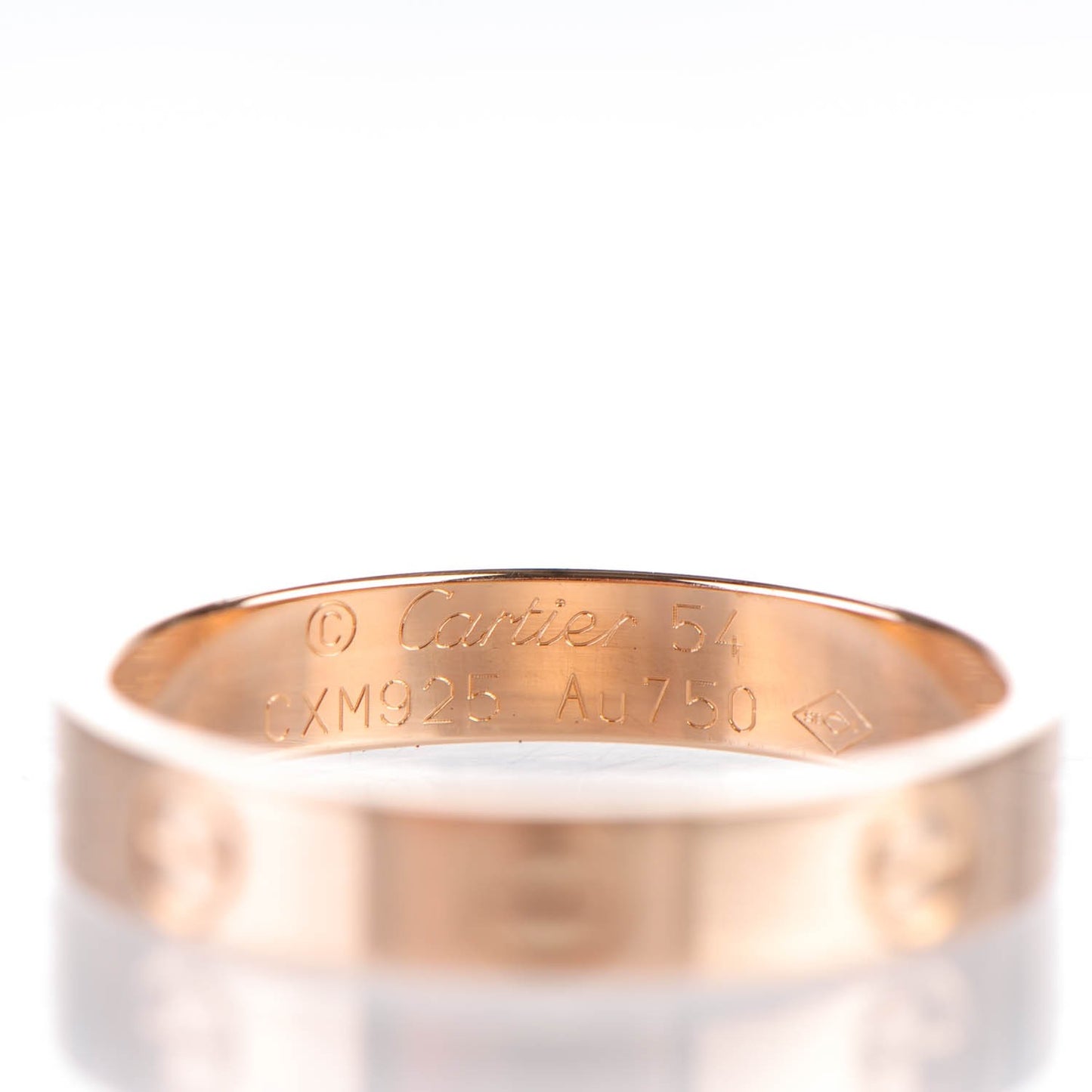 18K Pink Gold 4mm LOVE Wedding Band Ring 54 7