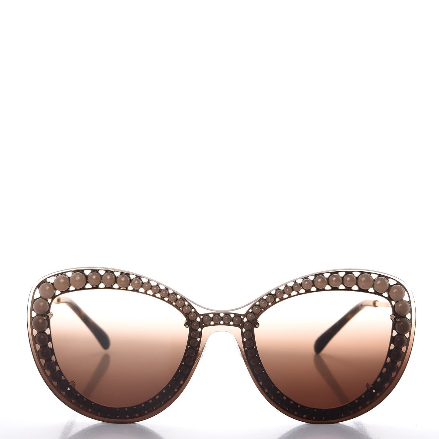 Acetate Metal Pearl Butterfly Sunglasses 4236-H Brown