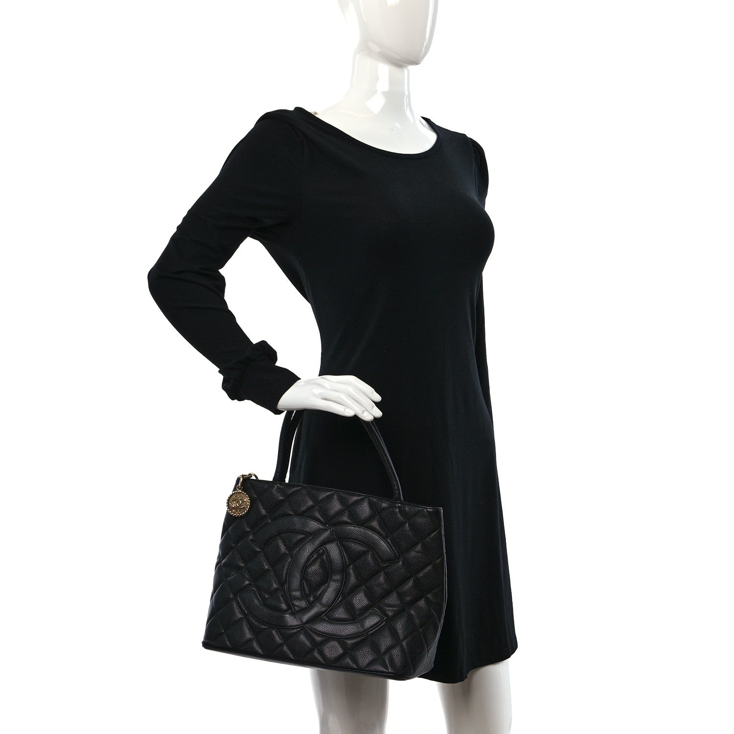 Chanel Caviar Quilted Medallion Tote Black 2 of 10