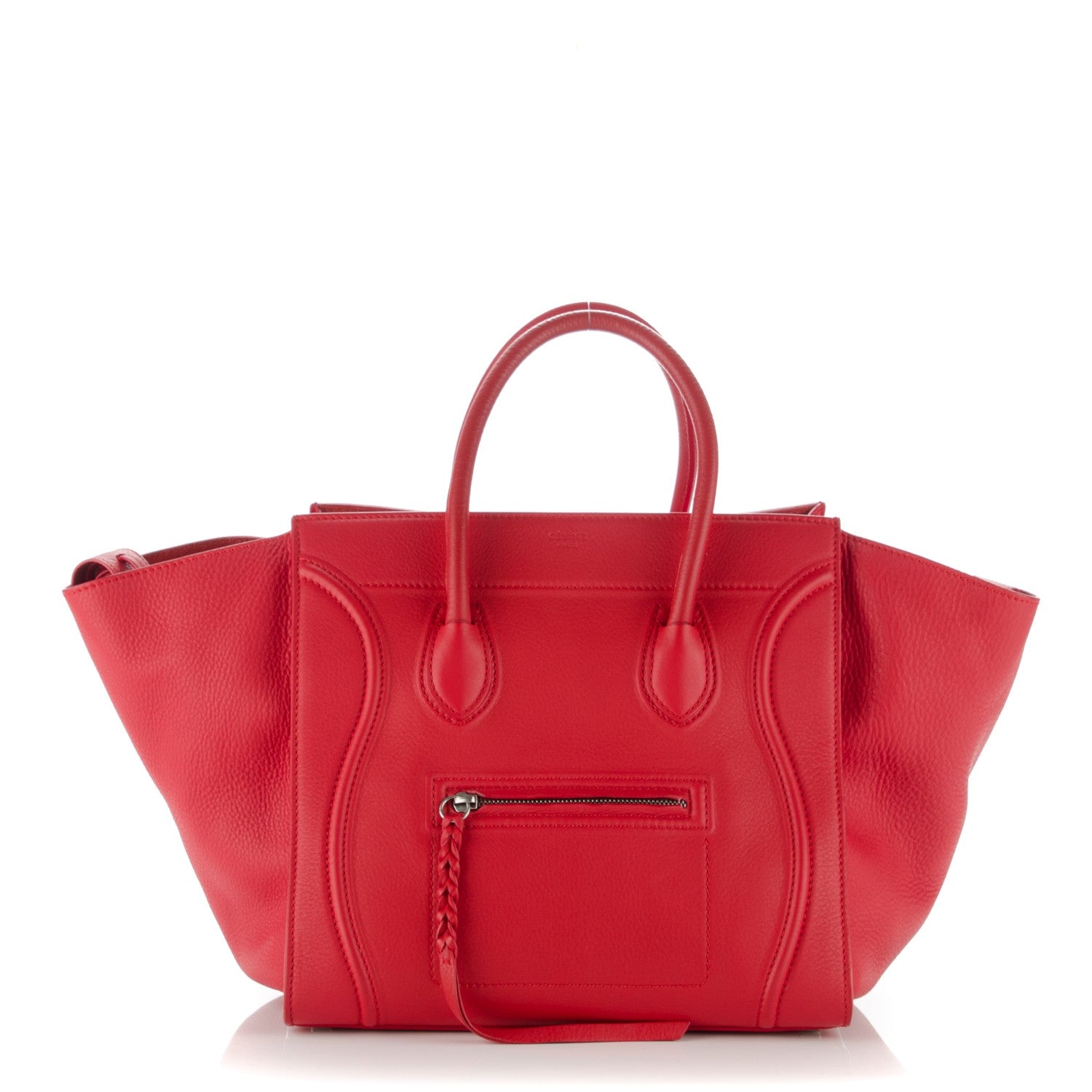 Celine Supple Calfskin Medium Phantom Luggage Red 1 of 9