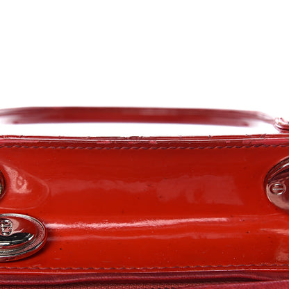 Christian Dior Patent Cannage Whipstitch Medium Lady Dior Red 14 of 28