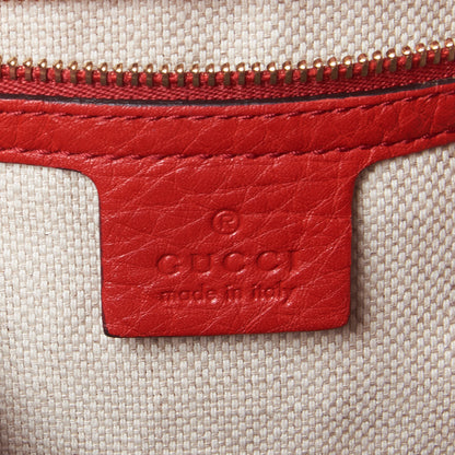 Gucci Pebbled Calfskin Large Soho Shoulder Bag Red 9 of 10