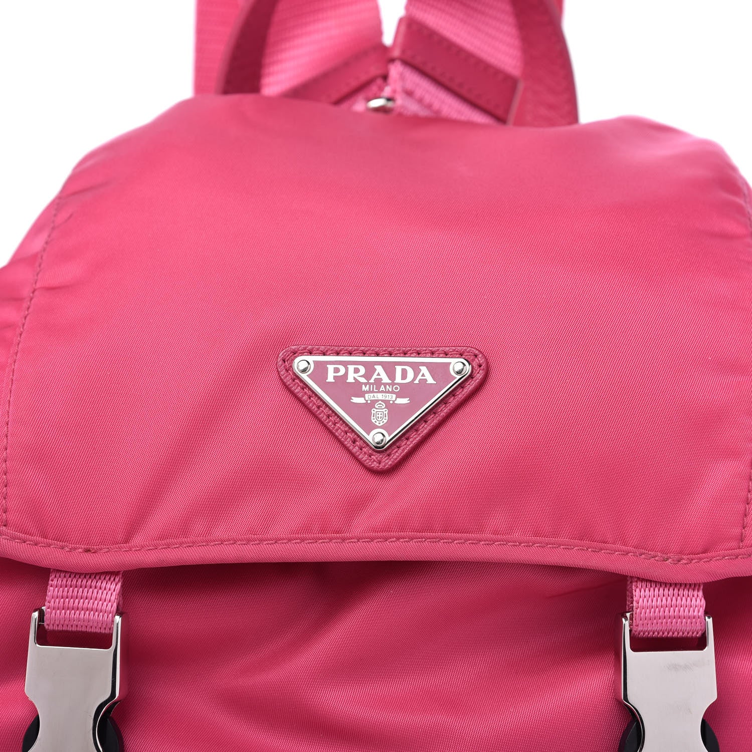 Prada Nylon Vela Double Buckle Backpack Fuxia 10 of 10