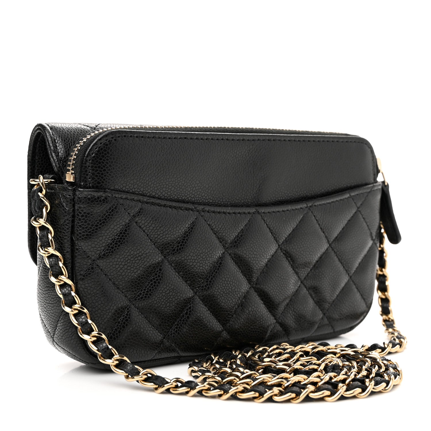 Chanel Caviar Quilted Flap Phone Holder With Chain Black 3 of 13