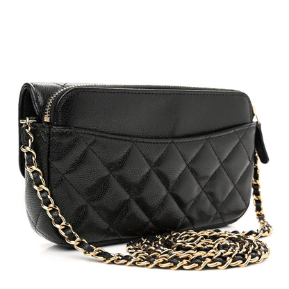 Chanel Caviar Quilted Flap Phone Holder With Chain Black 3 of 13