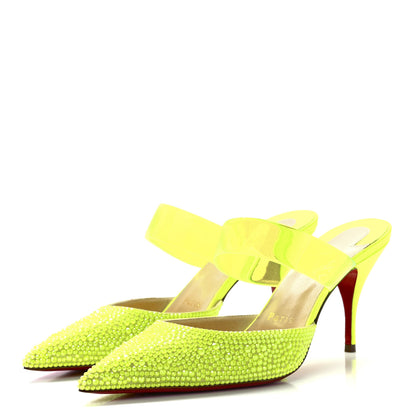 Christian Louboutin Suede PVC Fluo Matt Choc PVC Strass 80 Pumps 37 Sulfure 3 of 7