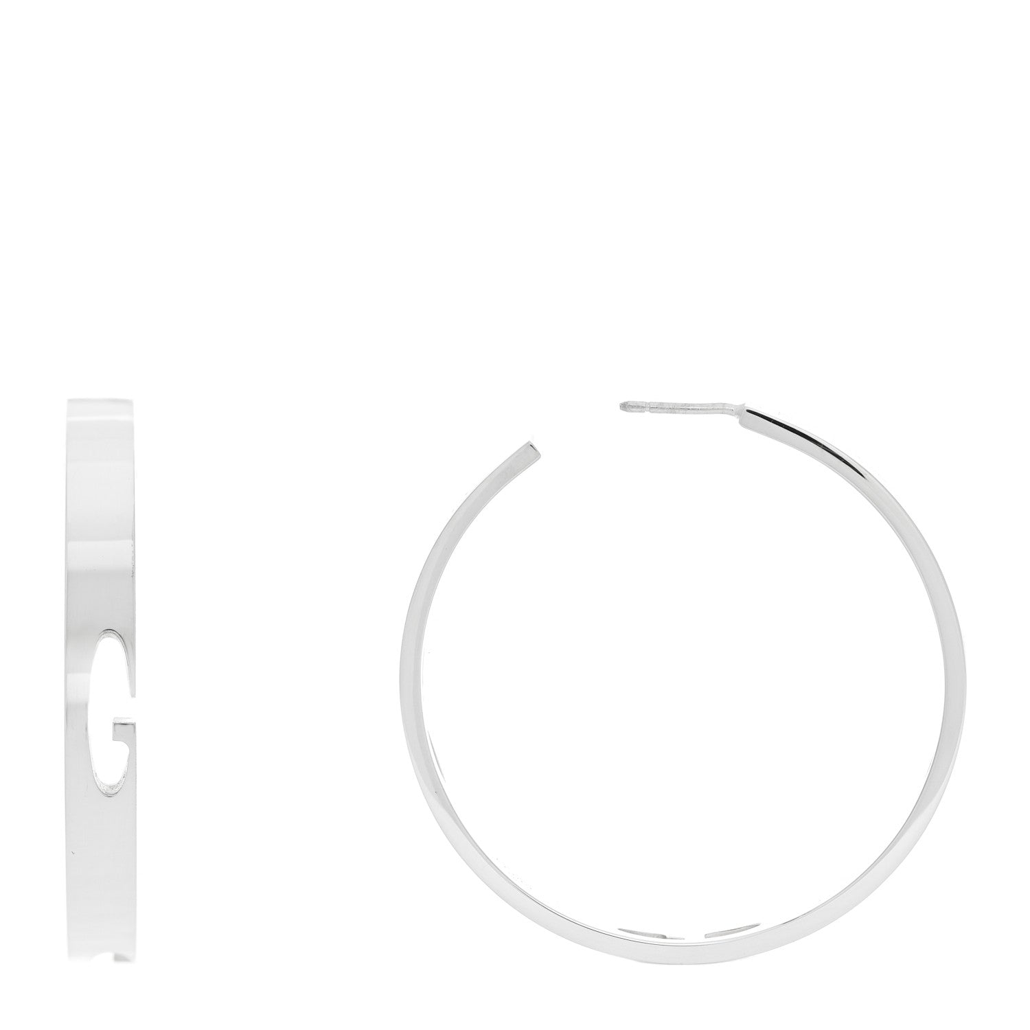 Gucci Sterling Silver G Cut Out Hoop Earrings 1 of 5
