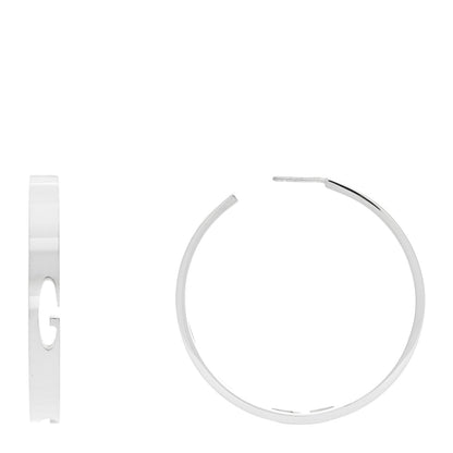 Gucci Sterling Silver G Cut Out Hoop Earrings 1 of 5