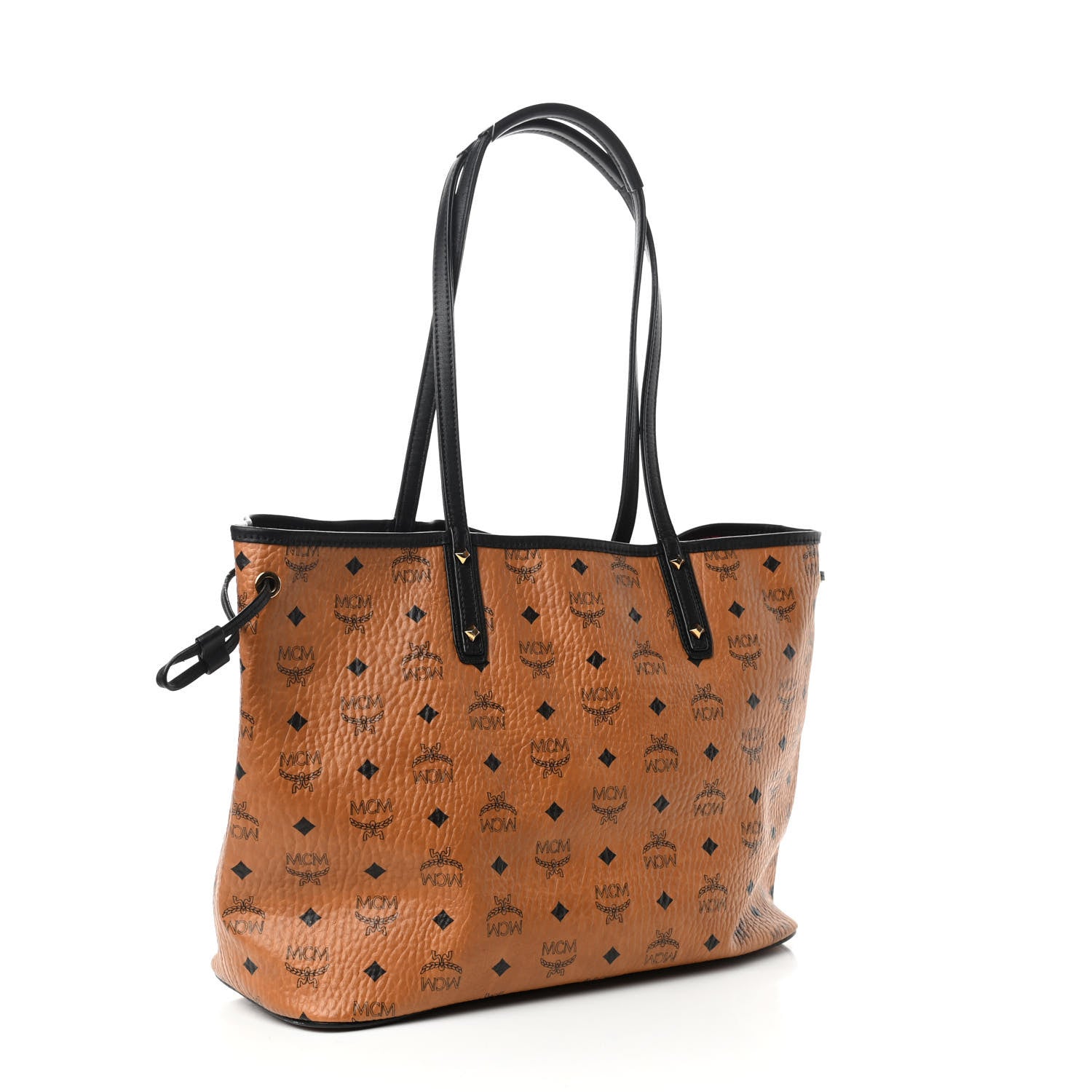 MCM Visetos Medium Project Reversible Shopper Tote Cognac 3 of 15