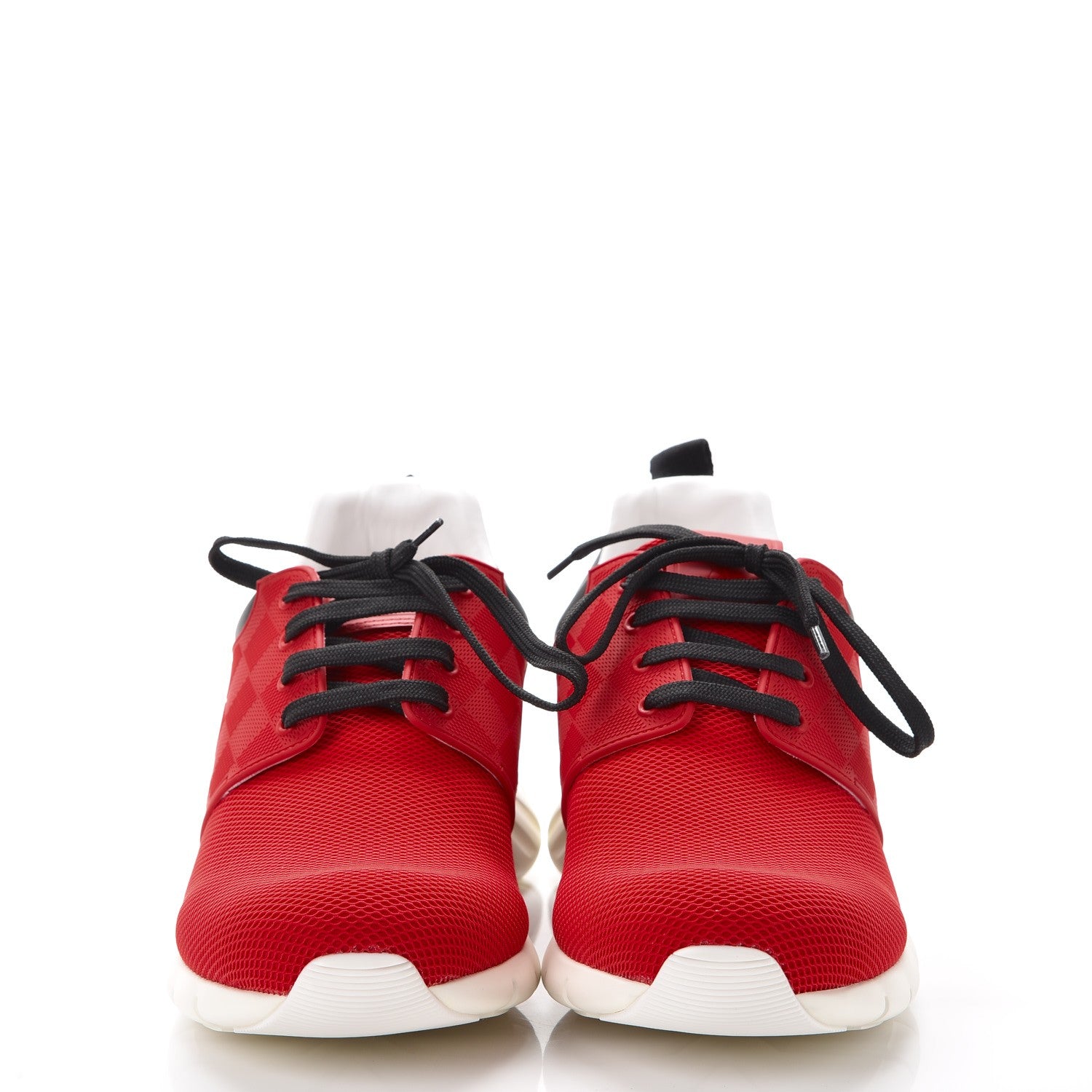 Louis Vuitton Rubber Mesh Suede Damier Fastlane Low Sneakers 9 Rouge 2 of 9