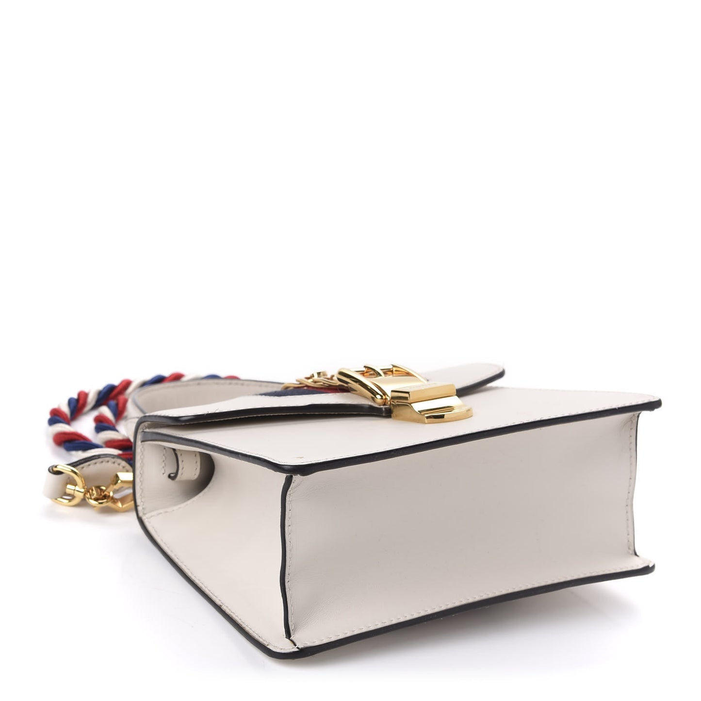 Calfskin Mini Sylvie Top Handle Bag White