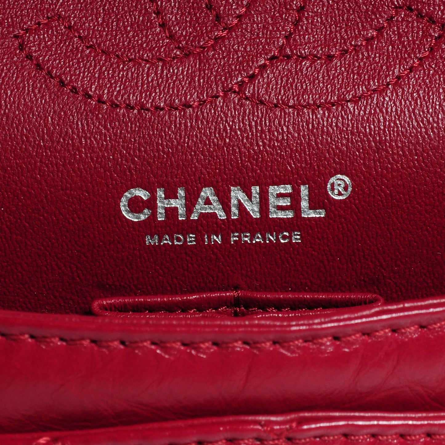 Aged Calfskin Quilted 2.55 Reissue 224 Flap Red