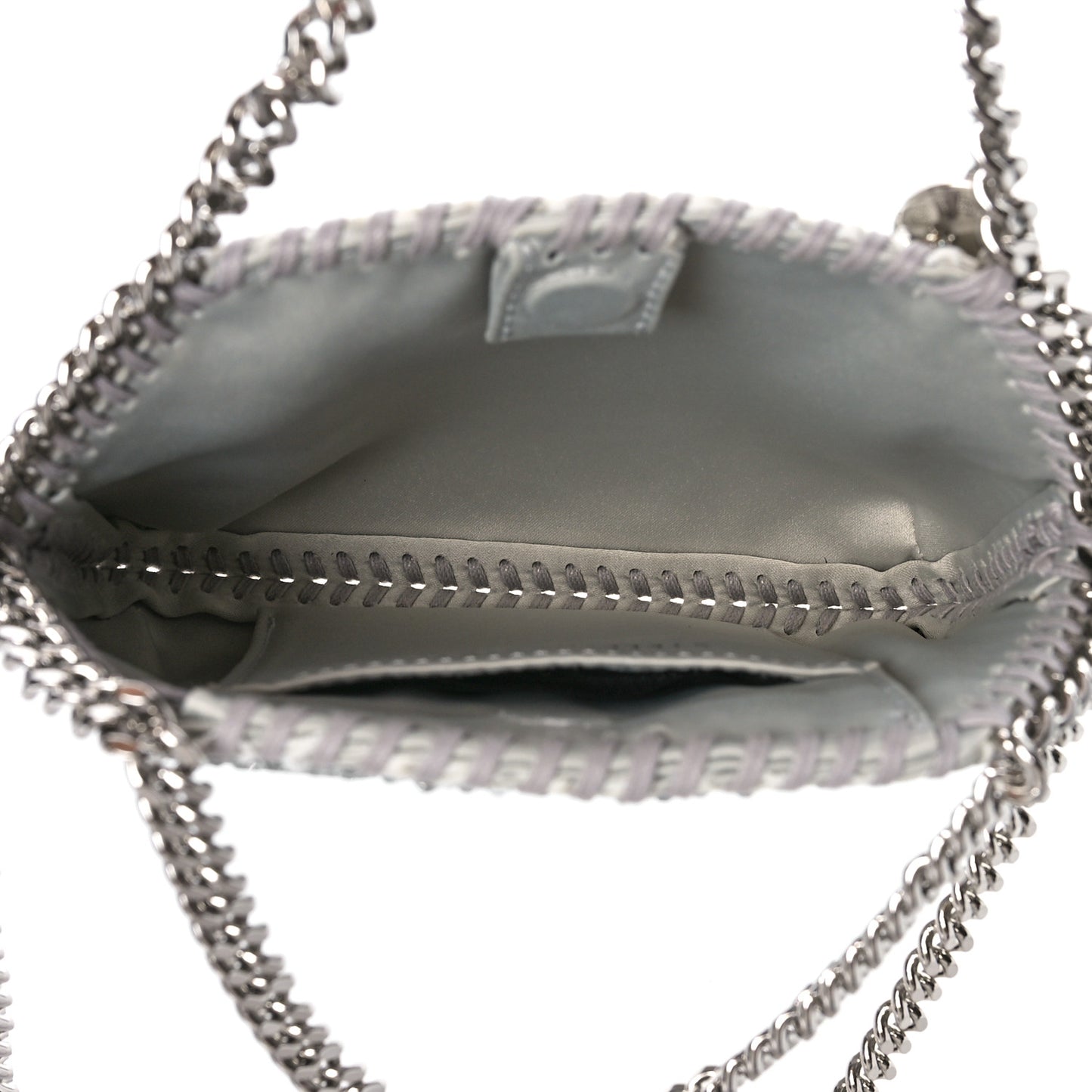 Mesh Crystal Mini Falabella Tote Silver