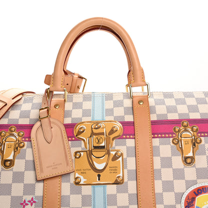 Louis Vuitton Damier Azur Summer Trunks Hawaii Keepall Bandouliere 50 7 of 16