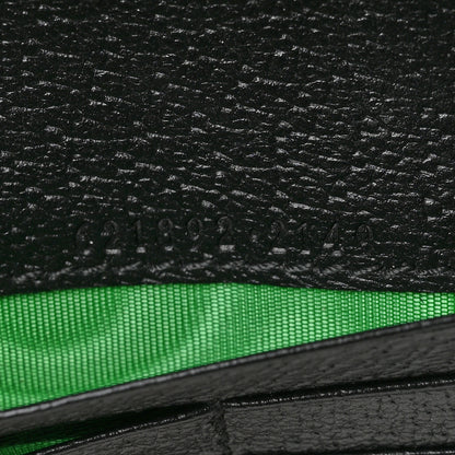Gucci X ADIDAS Monogram Textured Dollar Calfskin Trefoil Embossed Wallet On Chain Hibiscus Red Off White Black 7 of 11