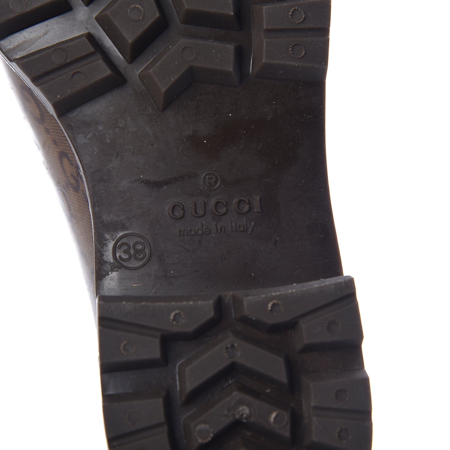 Gucci Rubber Monogram Edinburg Rain Boots 38 Transparent Cocoa 8 of 9