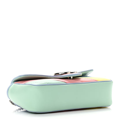 Gucci Calfskin Matelasse Diagonal Super Mini GG Marmont Shoulder Bag Multicolor Pastel 4 of 11
