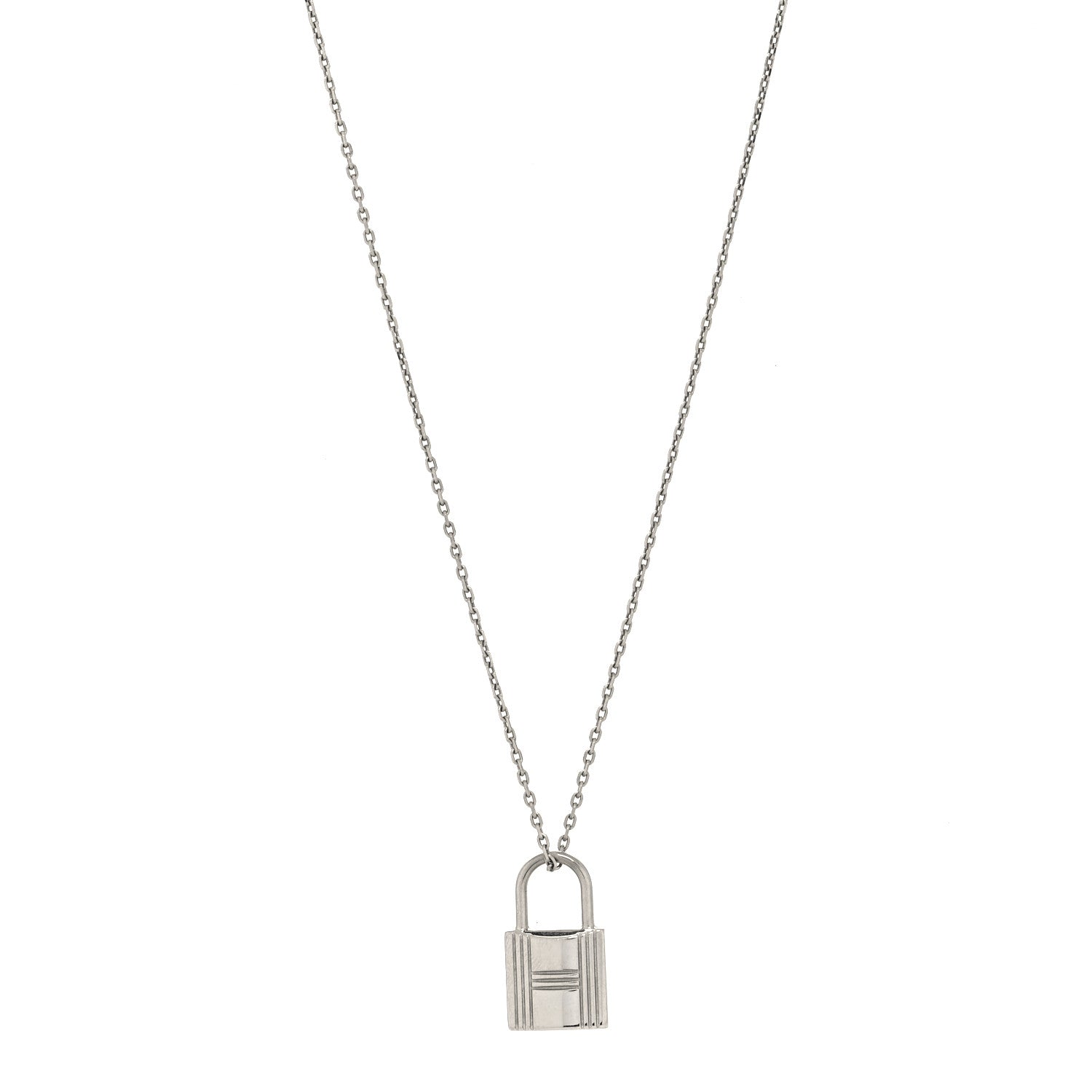 Hermes Amulette Cadenas Kelly Pendant Necklace Silver 1 of 5