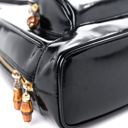 Gucci Patent Bamboo Backpack Sling Black 8 of 23