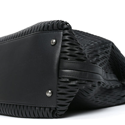 Chanel Calfskin Laser Cut Perforated CC Tote Black 10 of 10