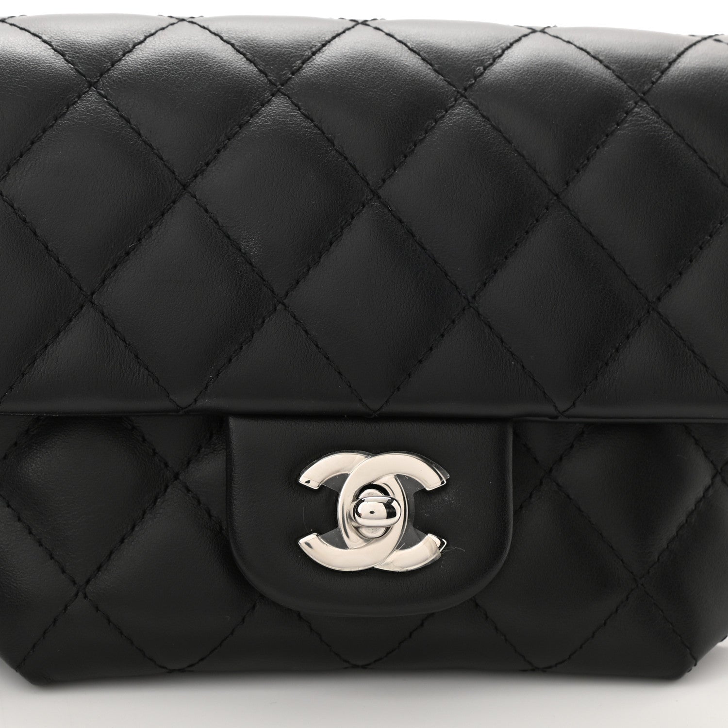 Chanel Calfskin Quilted CC Uniform Flap Belt Bag Black 9 of 11