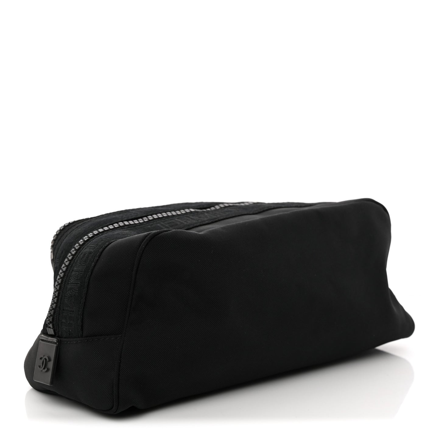 Canvas Nylon Sport Logo Cosmetic Bag Black