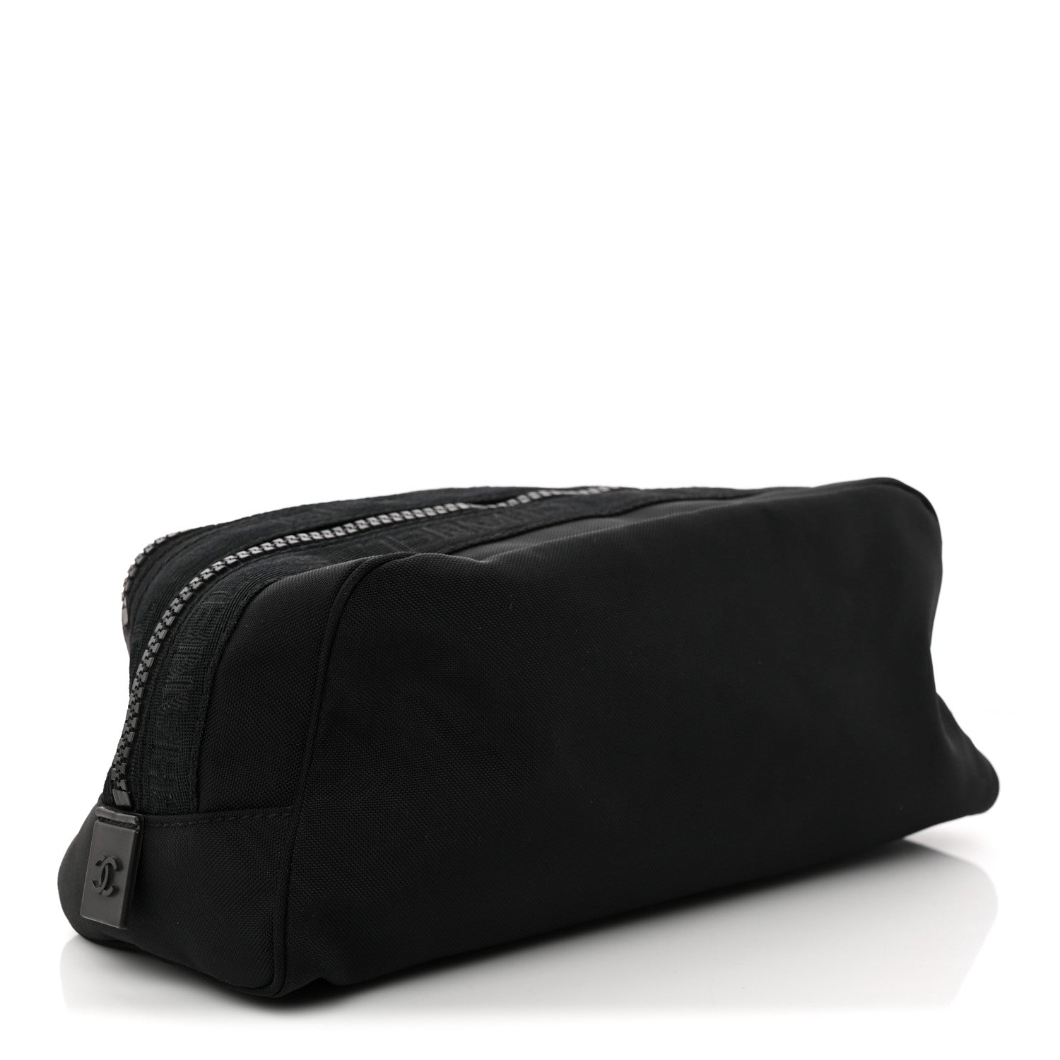 Chanel Canvas Nylon Sport Logo Cosmetic Bag Black 3 of 7