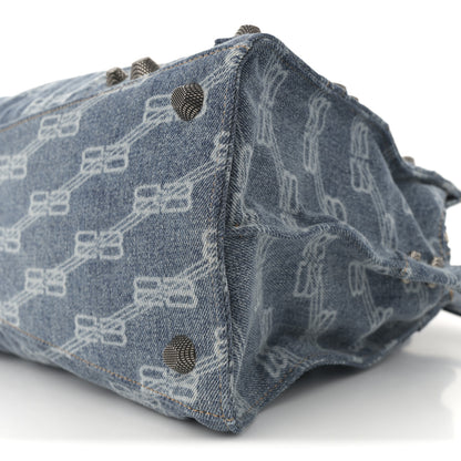 Balenciaga Denim BB Monogram Neo Cagole City Handbag Blue 11 of 11