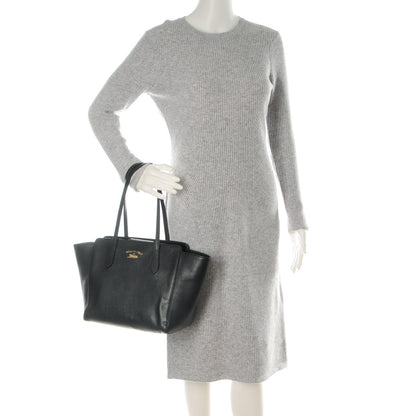 Gucci Pebbled Calfskin Small Swing Tote Black 2 of 8