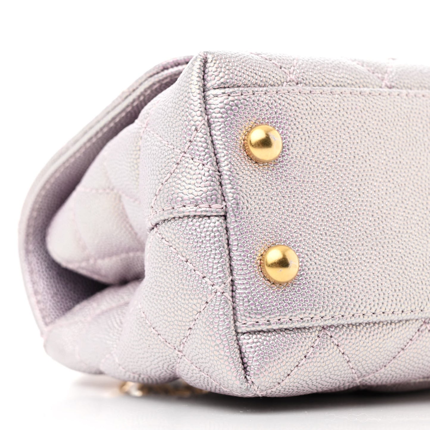 Metallic Caviar Quilted Extra Mini Coco Handle Flap Light Pink