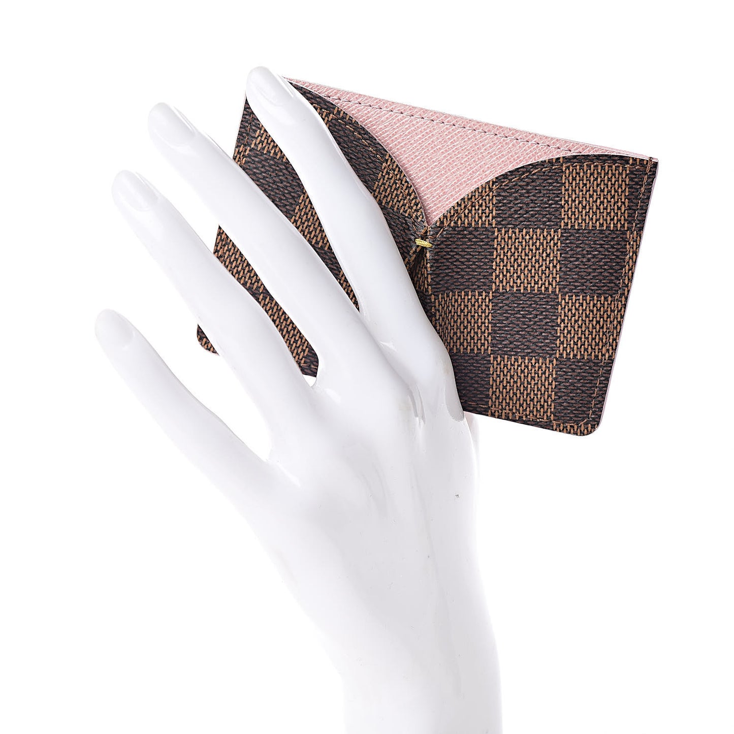 Damier Ebene Caissa Card Holder Rose Ballerine